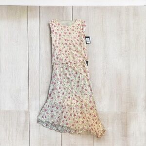 Cream and pink top and skirt